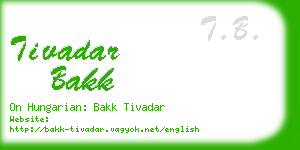 tivadar bakk business card